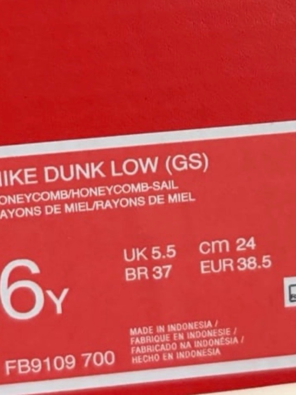 NEW Nike Dunk Low Honeycomb Size 6Y = Women’s Size 7.5 - Picture 7 of 7